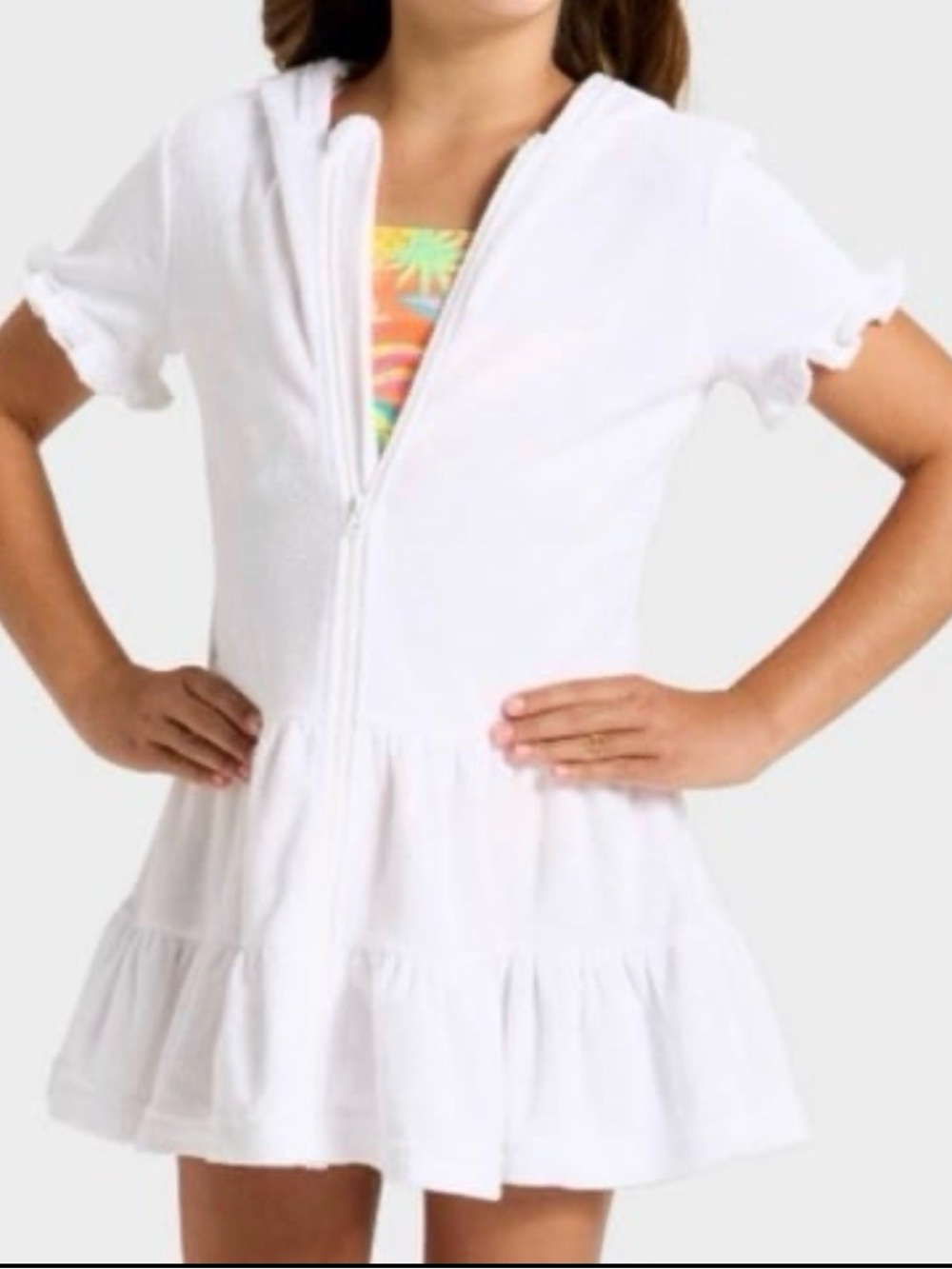 Cat & Jack Terry Hooded Zip Swim Cover Up